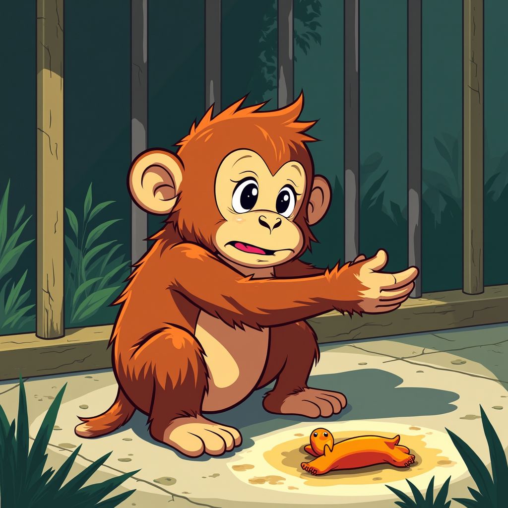 baby-aapje punch verliest ook zijn knuffel