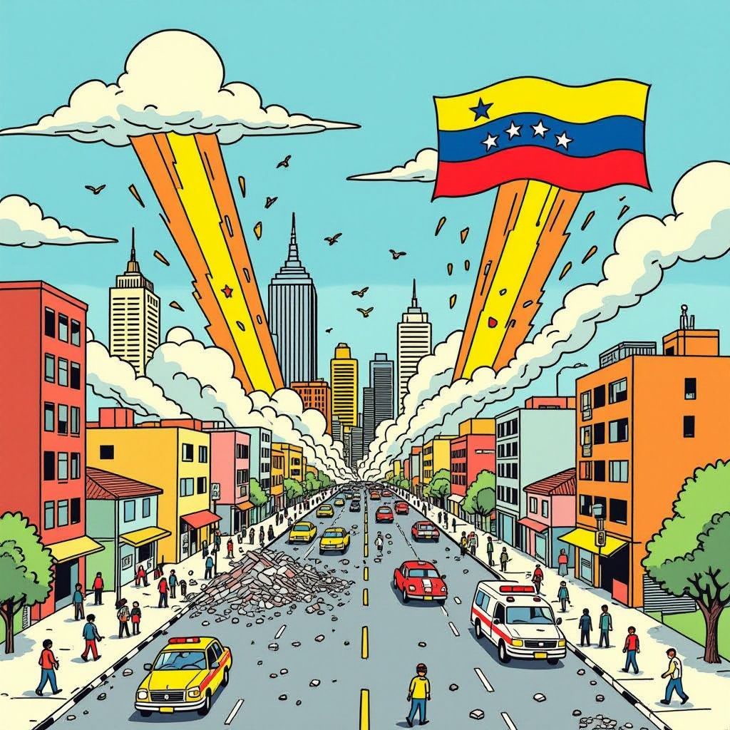 tweevoudige ruk rukt caracas door elkaar