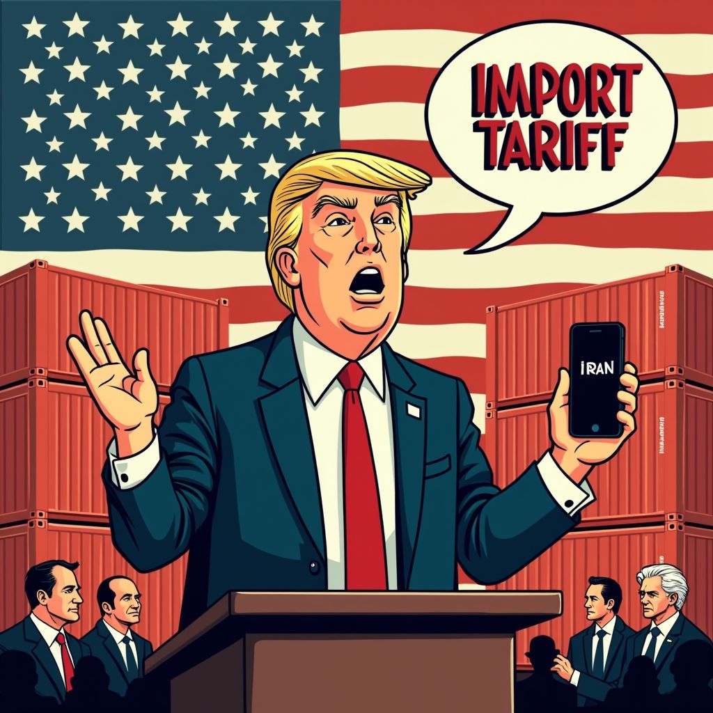 trump kondigt 50% invoerheffing aan voor wapenleveranciers van iran