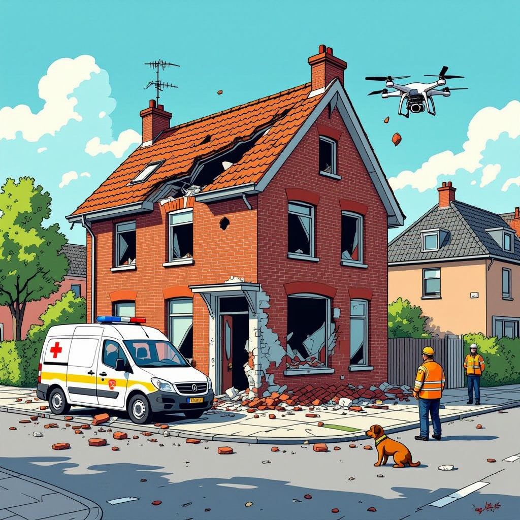 leeg huis verwoest door explosie in roermond, buurt in shock