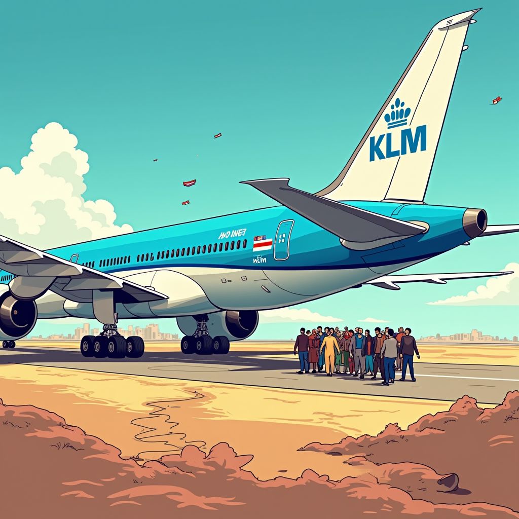 klm haalt gestrande Nederlanders op uit oorlogszone