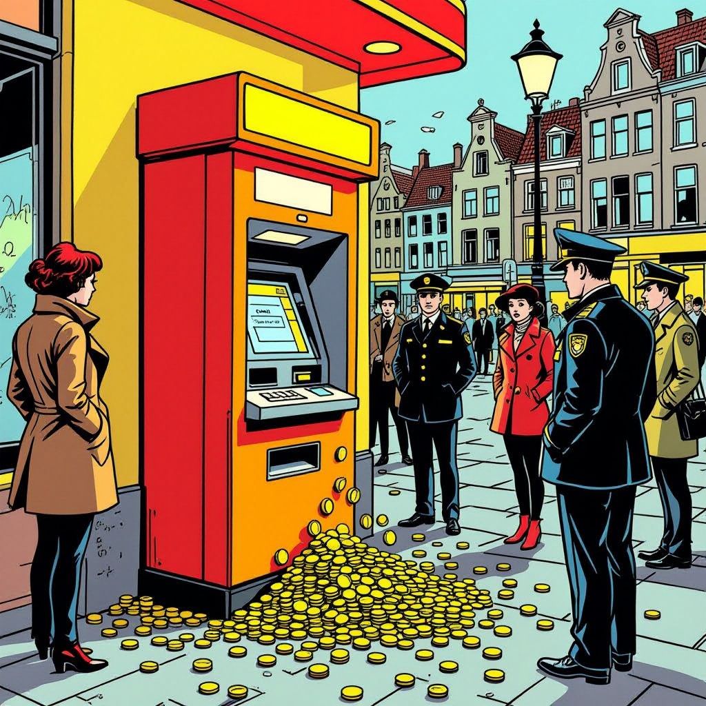 geldautomaat in rotterdam spat uit – maar niemand pakt het geld