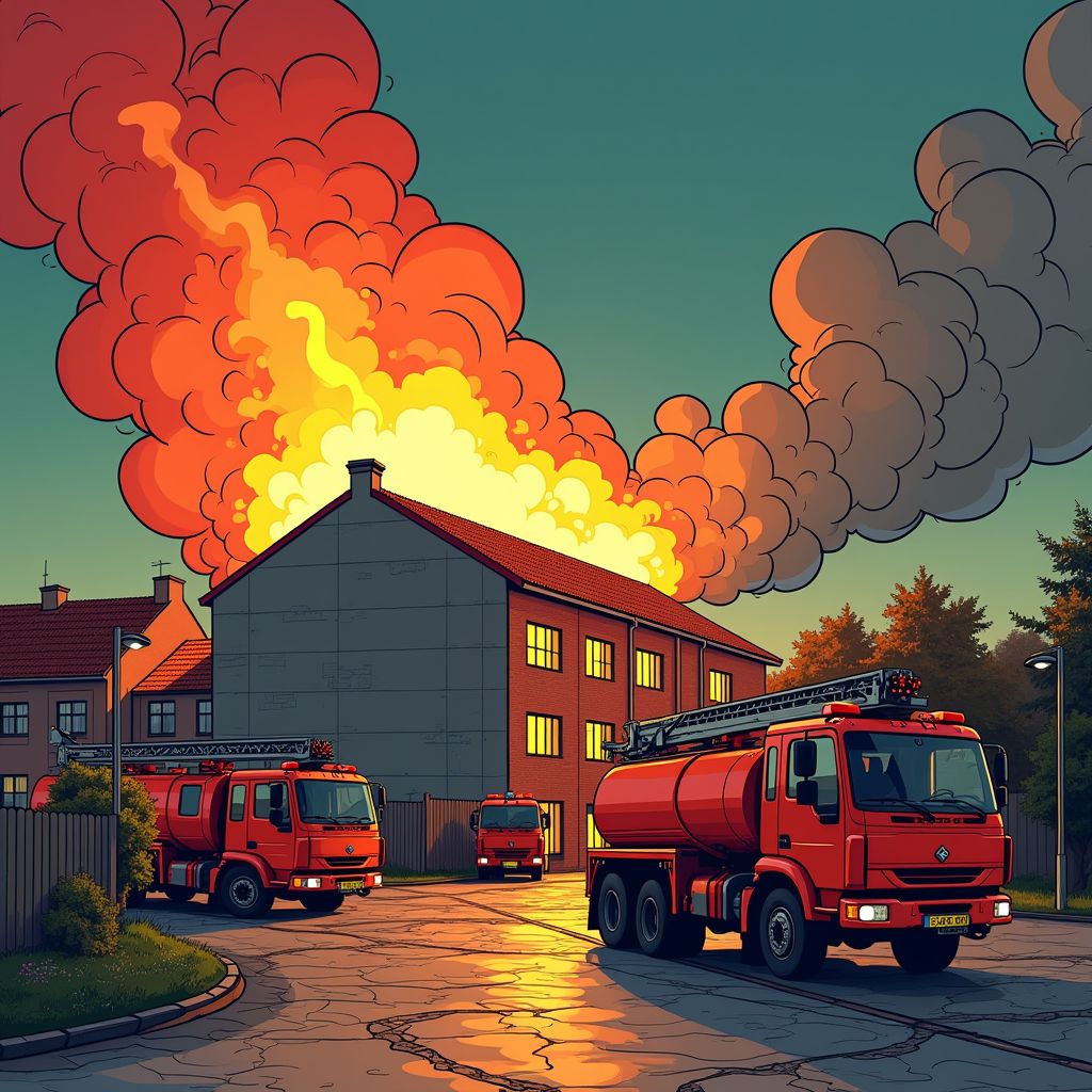 Heldere avond in Overloon veranderde snel in chaos door hevige brand in tegelloods