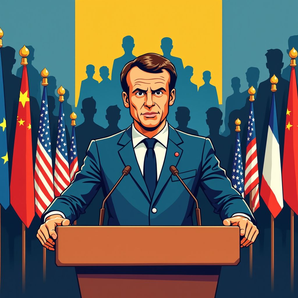 macron roept eu op tot machtsworp tegen druk van china en de vs