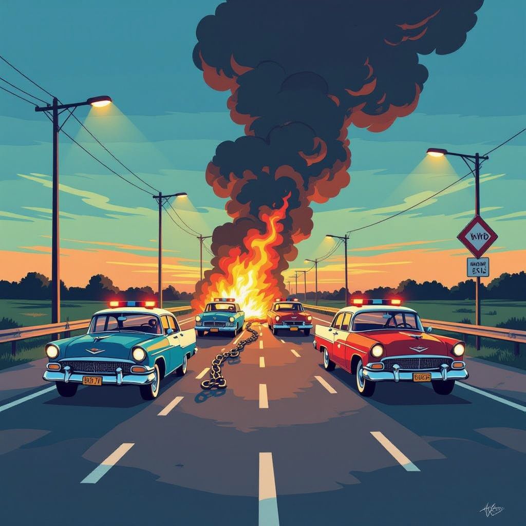 brand na kettingbotsing op markerwaarddijk legt avondspits lam