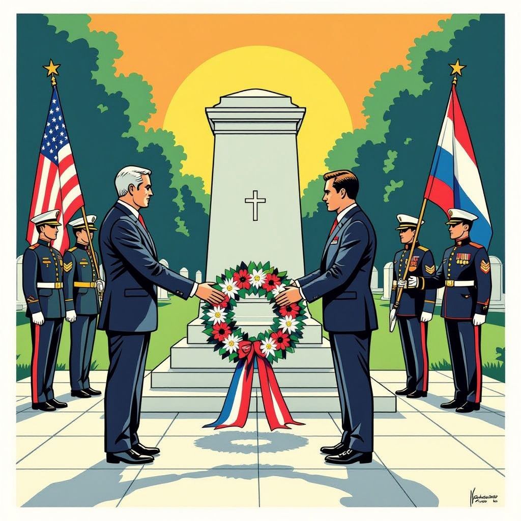 nederlandse premier eerbetoon in arlington tijdens drukke diplomatieke dag