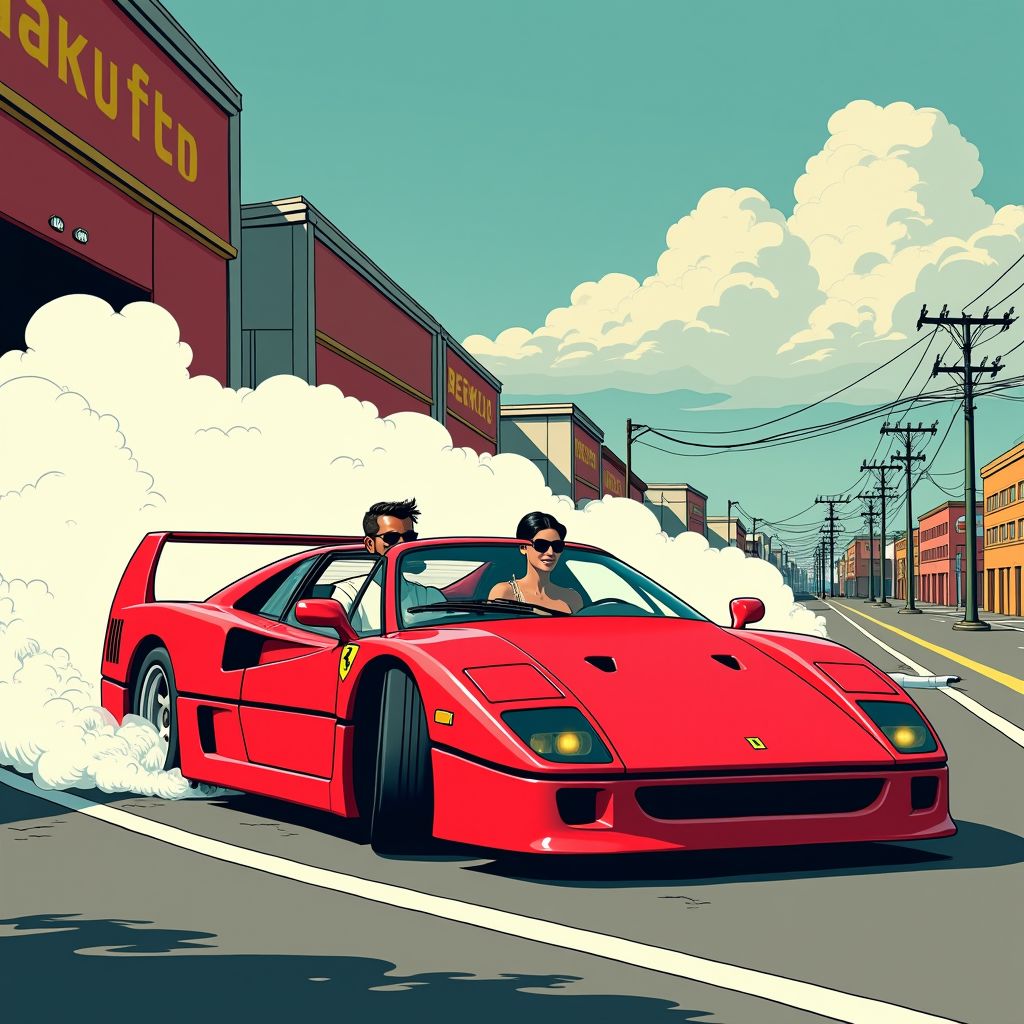 hamilton en kardashian verbazen in tokio met ferrari f40