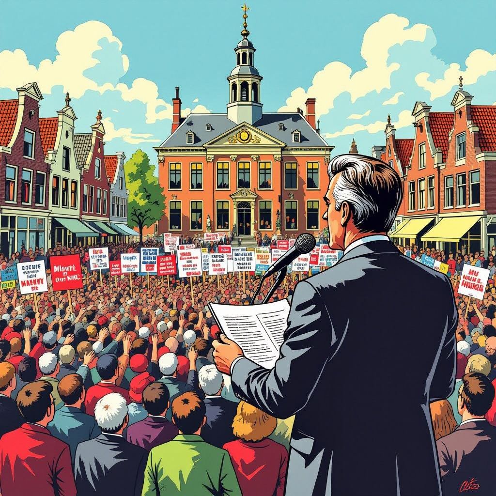 wilders spreekt tienduizenden in didam tijdens protest tegen asielopvang