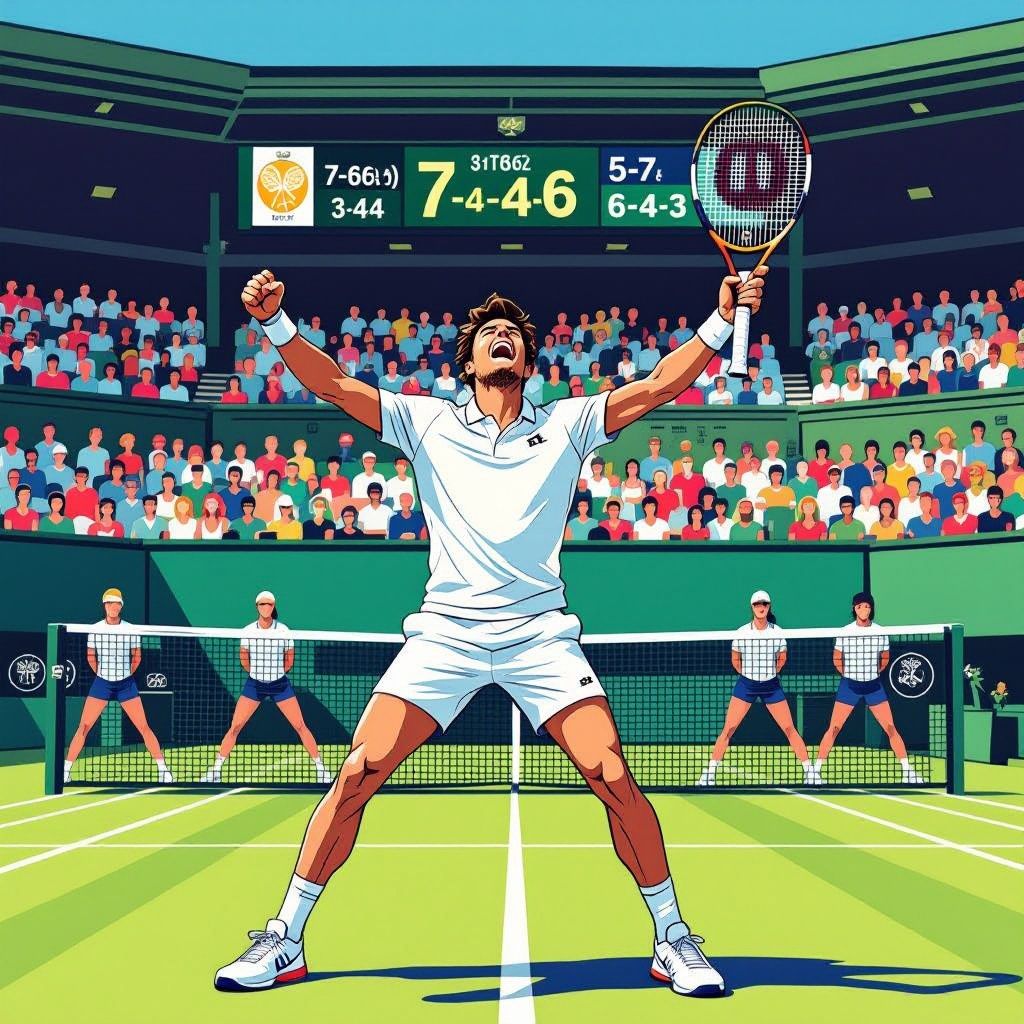 marathon op centre court: de jong sleept wimbledonzege in vijf sets binnen