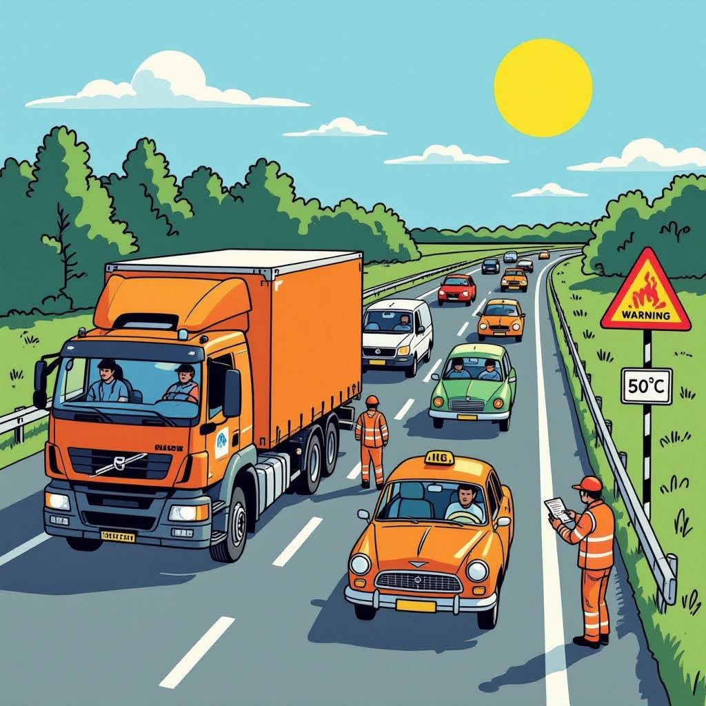 rijkswaterstaat activeert landelijk hitteprotocol: gestrande automobilisten snel uit de felle hitte
