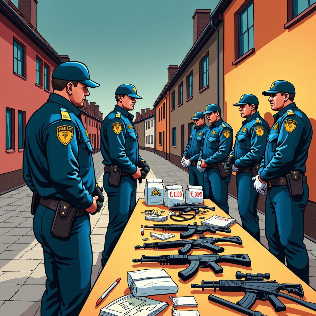 vijf aangehouden na grote politieactie: wapens en gestolen gereedschap gevonden